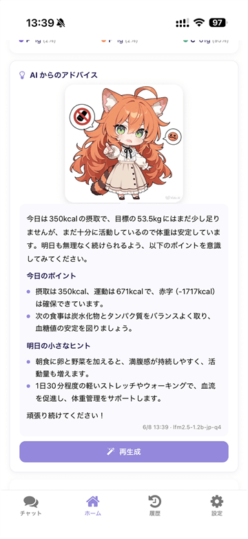 今日のサマリー 内訳