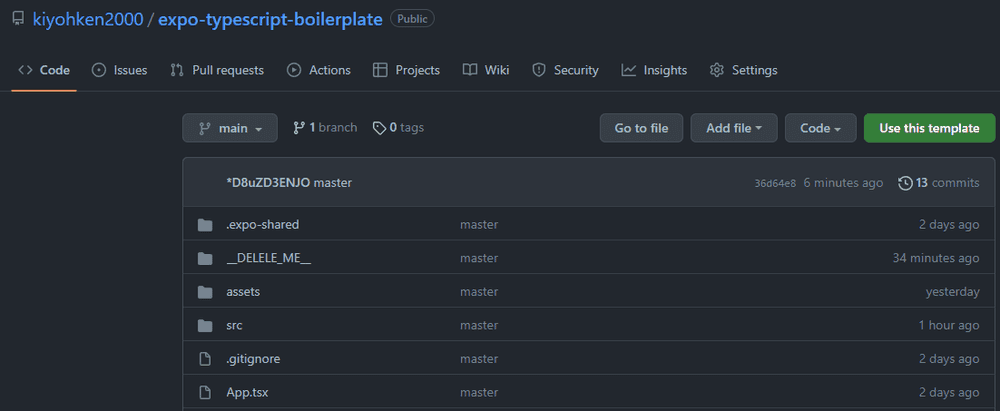 React Native Expo boilerplate TypescriptのExpoボイラープレートを作りました