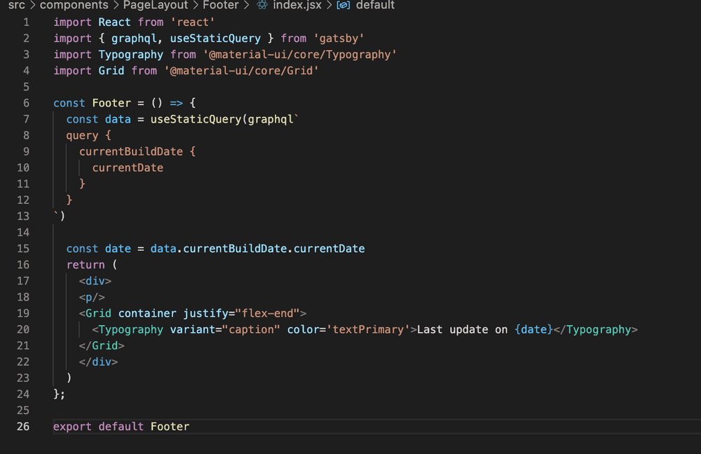 Display the date of the build on the Gatsby. Gatsbyサイトにビルド時の日付を表示する