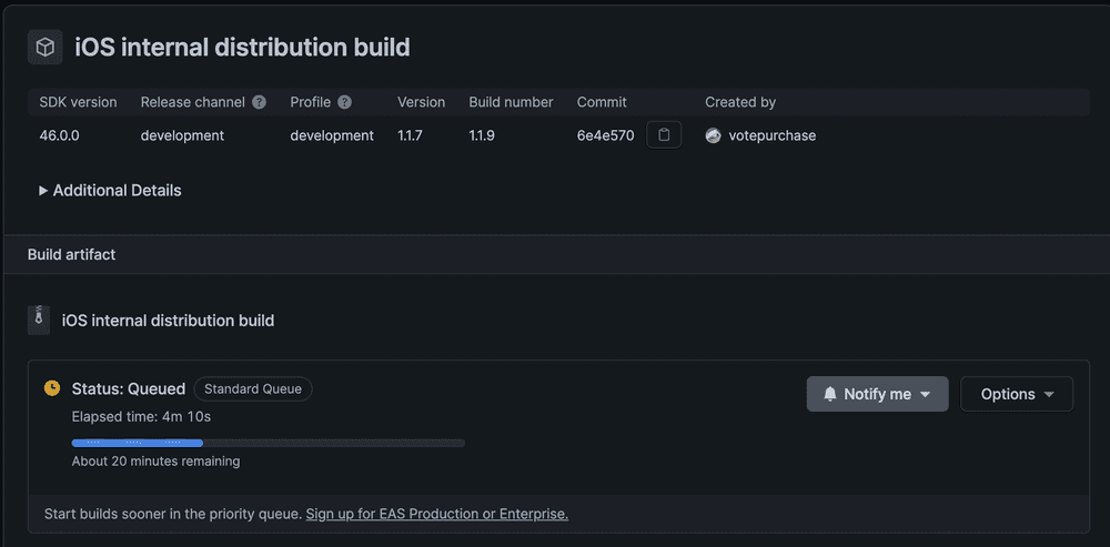 Switching to EAS Build Expo managed workflowアプリをEASビルドに移行する